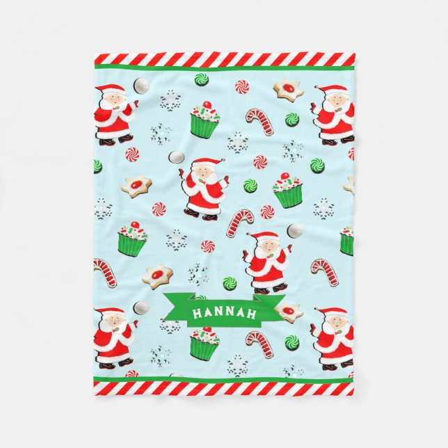 Manta Polar Regalo de voleibol personalizado (Anverso)