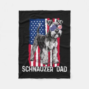 Manta Polar Regalo del Día del Padre Mini Schnauzer Bandera de
