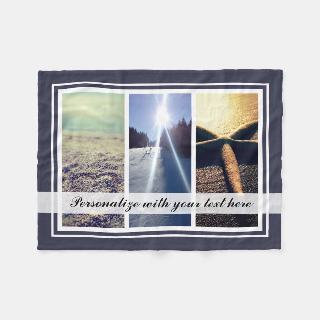 Manta Polar Regalo del personalizado de la plantilla del (Frente (Horizontal))