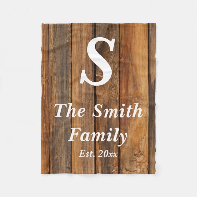 Manta Polar Regalo Fiesta de Monograma Personalizado (Anverso)