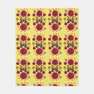 Manta Polar Regalo Floral de Mariposa Primaveral Personalizado