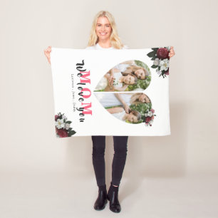 Manta Polar  Regalo floral moderno en forma de corazón para el