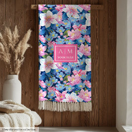 Manta Polar Regalo moderno de boda preppy de color rosa de col