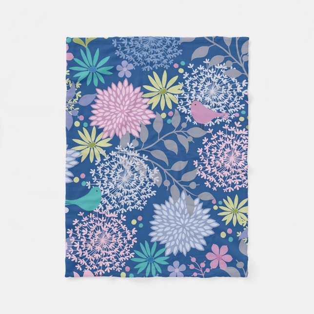 Manta Polar Regalo navideño Floral 60 cumpleaños (Anverso)