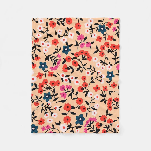 Manta Polar Regalo navideño lindo flor sin problemas (Anverso)