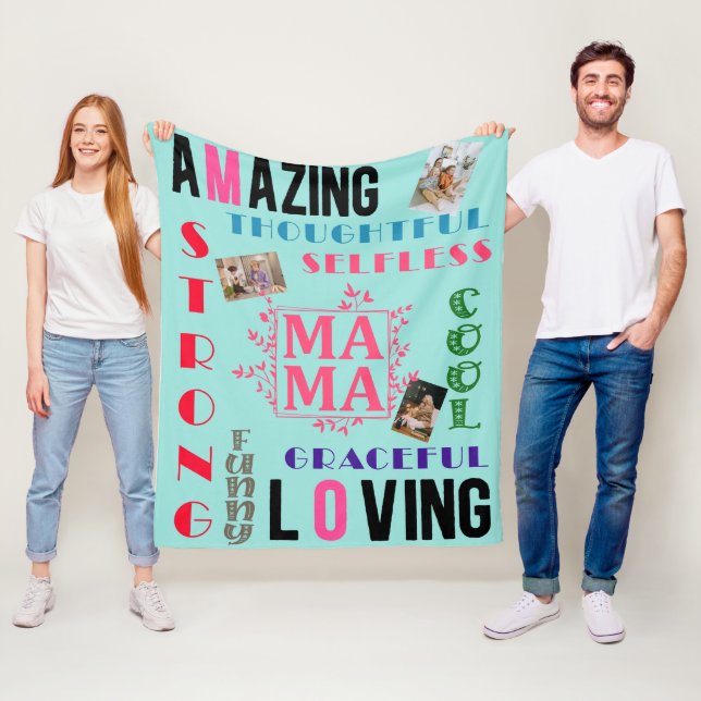 Manta Polar Regalo Para Mamá | Día de la Madre Personalizada P (In situ)