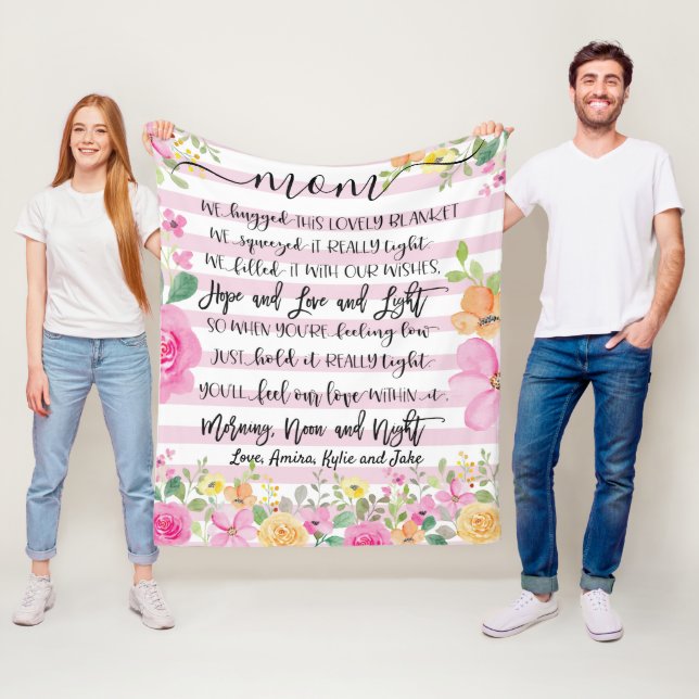 Manta Polar Regalo para mamá, regalo de abuela, floral Persona (In situ)