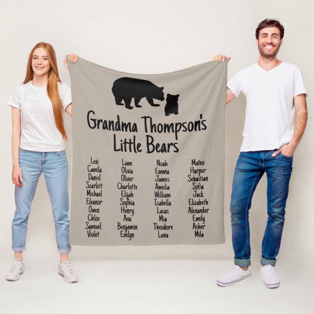 Manta Polar Regalo personalizado con los nombres de los nietos (In situ)
