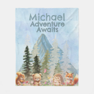 Manta Polar Regalo Personalizado de Animales del Bosque para l