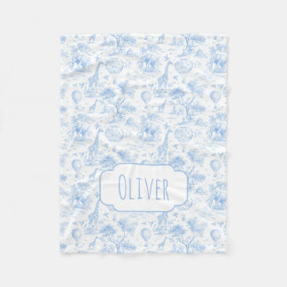 Manta Polar Regalo personalizado de baby shower safari toile a