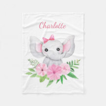 Regalo personalizado de elefante rosa para bebé ni