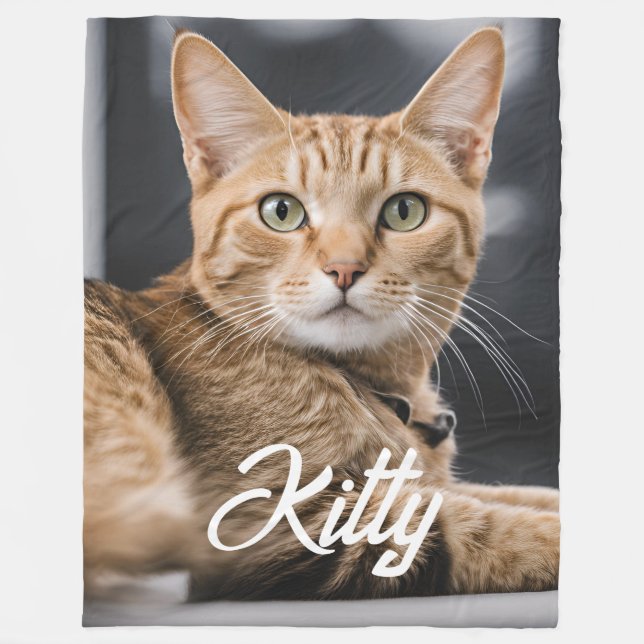 Manta Polar Regalo personalizado de foto Mascota personalizada (Anverso)