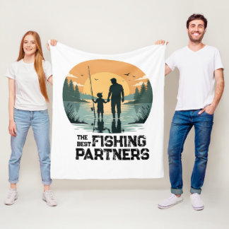 Manta Polar Regalo Personalizado de Pesca para Padre e Hijo