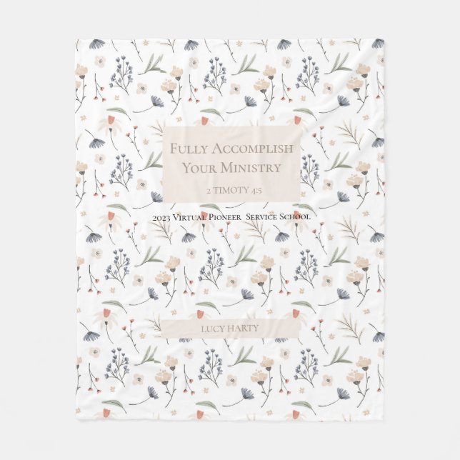 Manta Polar Regalo personalizado para 2023 pioneras de JW (Anverso)