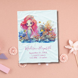 Manta Polar Regalo personalizado para baby shower de sirena pa