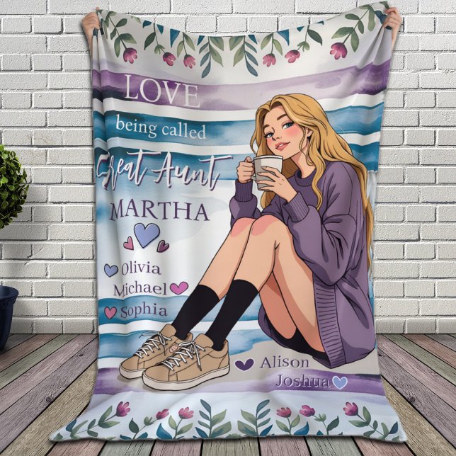 Manta Polar Regalo por nombres de Personalizados de tía, sobri (Subido por el creador)