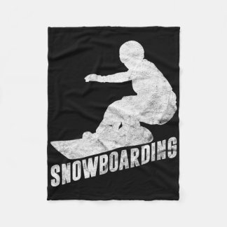 Manta Polar Regalo Retro Snowboard Snowboarder Silhouette Sno