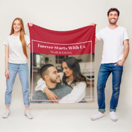 Manta Polar Regalo Romántico Personalizado con Foto y Texto -