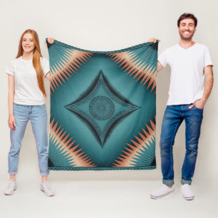 Manta Polar Regalo verde azulado de familias de Sunburst Navaj