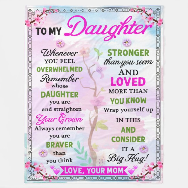 Manta Polar Regalos abiertos para las hijas de madres (Anverso)