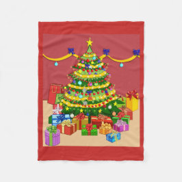 Manta Polar Regalos bajo el árbol de Navidad