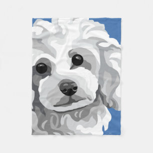 Manta Polar Regalos blancos del caniche