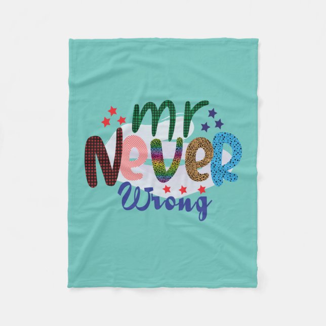 Manta Polar Regalos de boda | Sr. Never Wrong (Anverso)