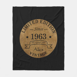 Manta Polar Regalos de cumpleaños 60 vintage personalizados