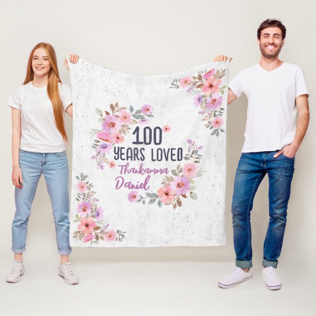 Manta Polar Regalos de cumpleaños número 100 personalizados pa (In situ)