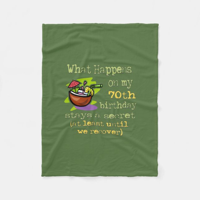 Manta Polar Regalos de fiesta de cumpleaños número 70. ¿Qué pa (Anverso)