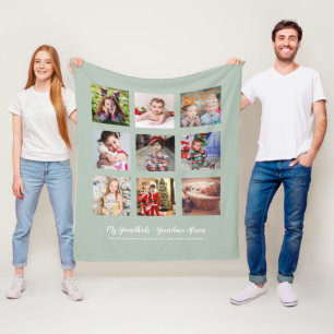 Manta Polar REGALOS DE FOTO DE LOS ABUELOS - Verde sabio