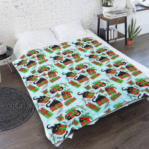 Manta Polar Regalos de Navidad de Gato Negro