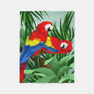 Manta Polar Regalos del amante del loro del Macaw del