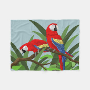 Manta Polar Regalos del loro del Macaw del escarlata