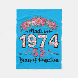 Manta Polar Regalos Florales Hechos En 1974 Para Mujeres Cumpl