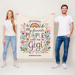 Manta Polar ❤️ Regalos GIGI personalizados Añadir nombres de n