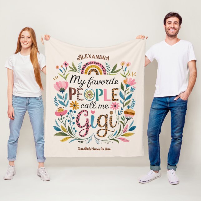 Manta Polar ❤️ Regalos GIGI personalizados Añadir nombres de n (In situ)