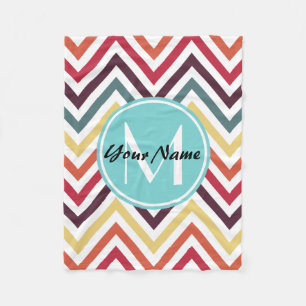 Manta Polar Regalos Monogramed Modern Trendy Chevron Pattern