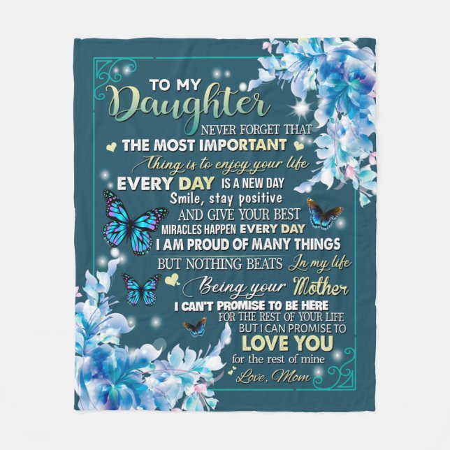 Manta Polar Regalos para la hija| Carta A Mi Hija De Papá (Anverso)