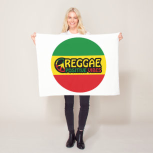 Manta Polar Reggae Music con vibraciones positivas y bandera d