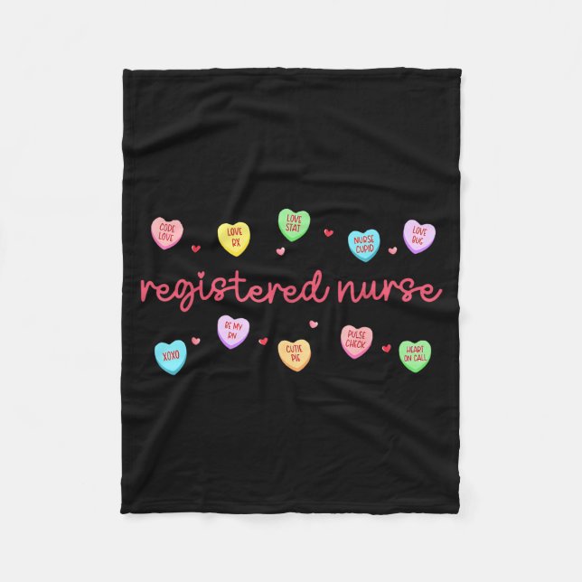 Manta Polar Registered Nurse Valentines Candy Heart Healthcare (Anverso)
