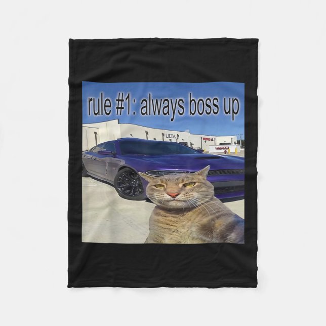 Manta Polar Regla 1 Siempre Jefe Funny Cat Curiosamente Especí (Anverso)