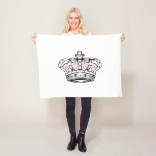 Manta Polar Reina de la Corona Rosa Estética Real Glamour Feme