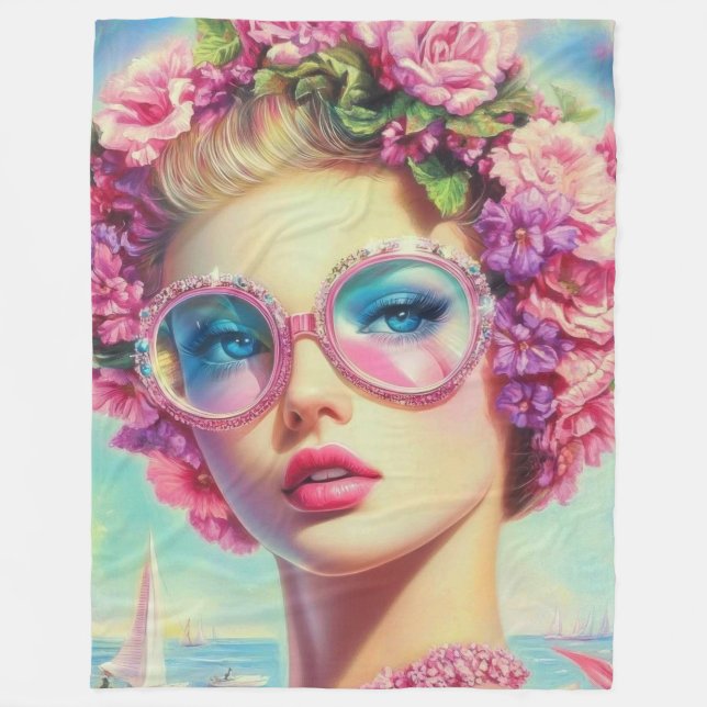 Manta Polar Reina del glamour tropical (Anverso)