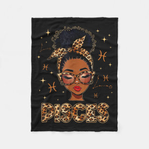Manta Polar Reina Piscis mujeres negras chica afro zodiaco cum