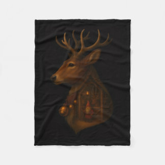Manta Polar Reindeer Barn Gnome Christmas Fleece Blanket