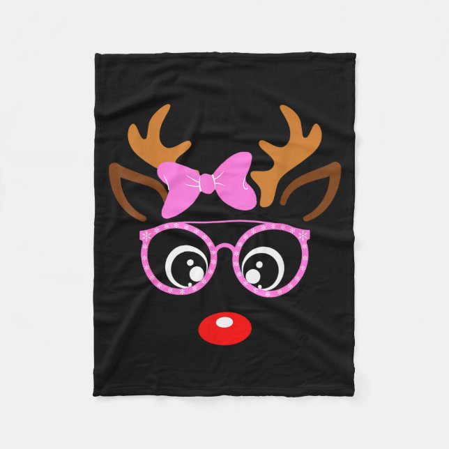 Manta Polar Reindeer Face Matching Family Christmas Costume Wo (Anverso)