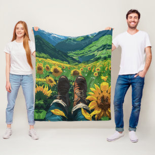 Manta Polar Relajándose en el Paraíso de los Girasoles