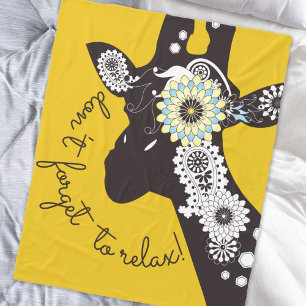 Manta Polar Relájate - Jirafa Divertida Funky Amarilla
