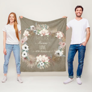 Manta Polar Relájese sueño amor tierra tropical Tan blanco F